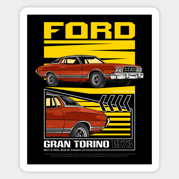 Vintage Torino Muscle Car Magnet by milatees